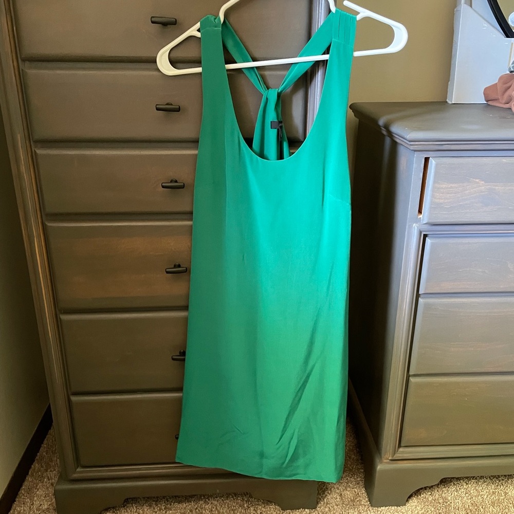 J Crew green slip dress